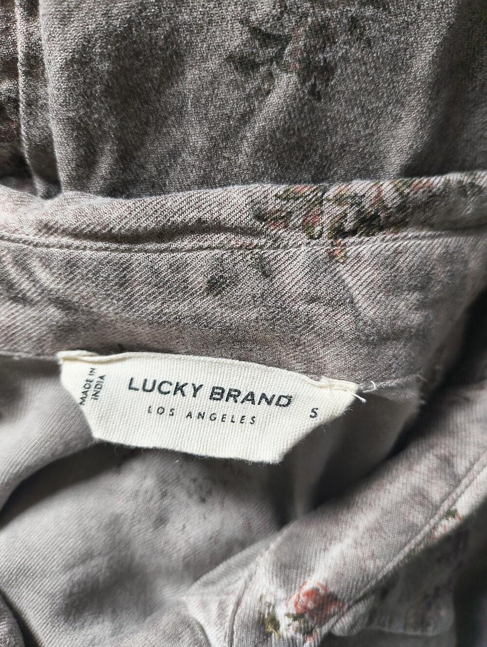 Lucky floral printed overdye top Small Boho Western Country Button Down Cottage - Picture 4 of 5